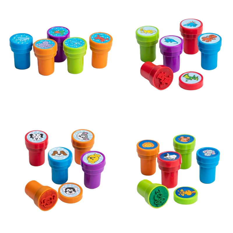 JOYIN 100PCS Assorted Stamps for Kids Self-Ink for Party Favor, Teacher Stamps, Kids Treasure Box, Prize for Classroom, Easter Egg Stuffers (50 Designs, Dinosaur, Halloween Stampers)