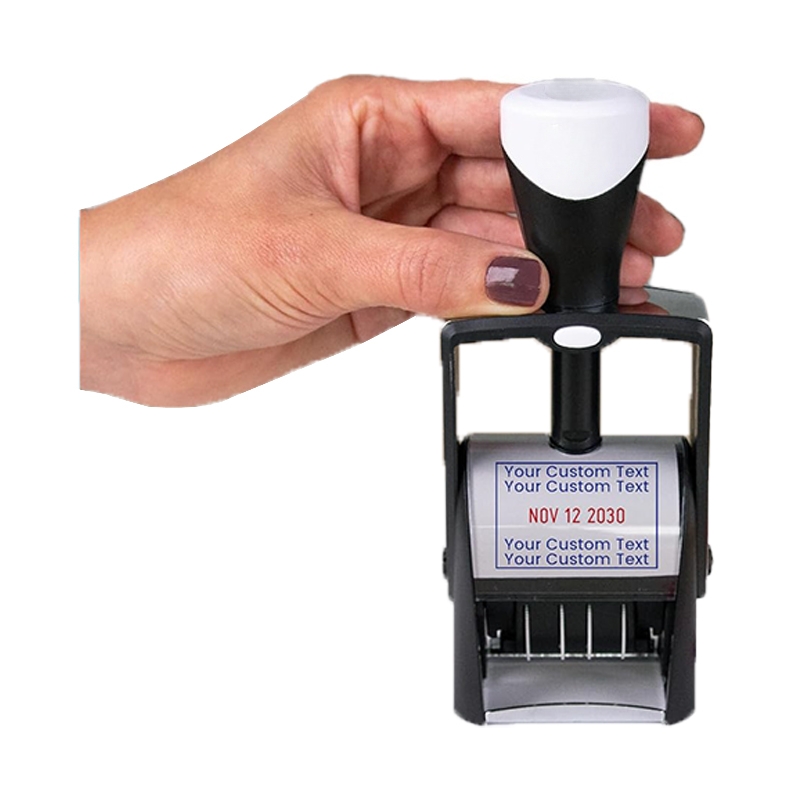 Heavy Duty Self-Inking Date Stamp (Blue/Red, Custom)